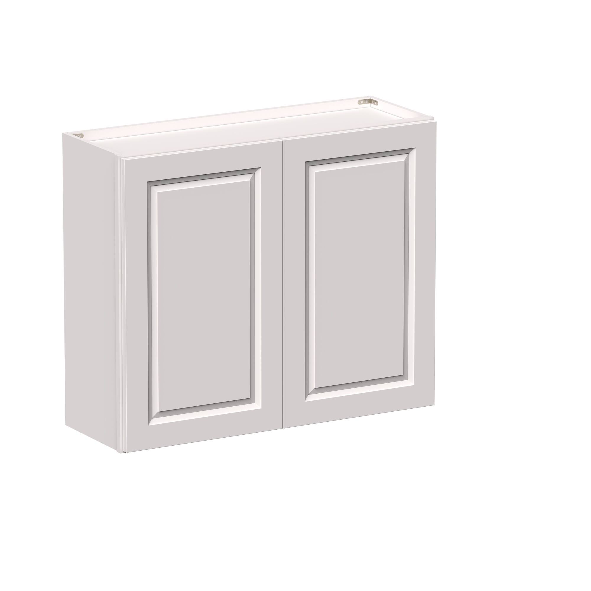 Angle. Boyel Living - 36-in W x 30-in H x 12-in D Shaker RTA Kitchen Wall Cabinet with Soft-Close Doors - Glacier White.