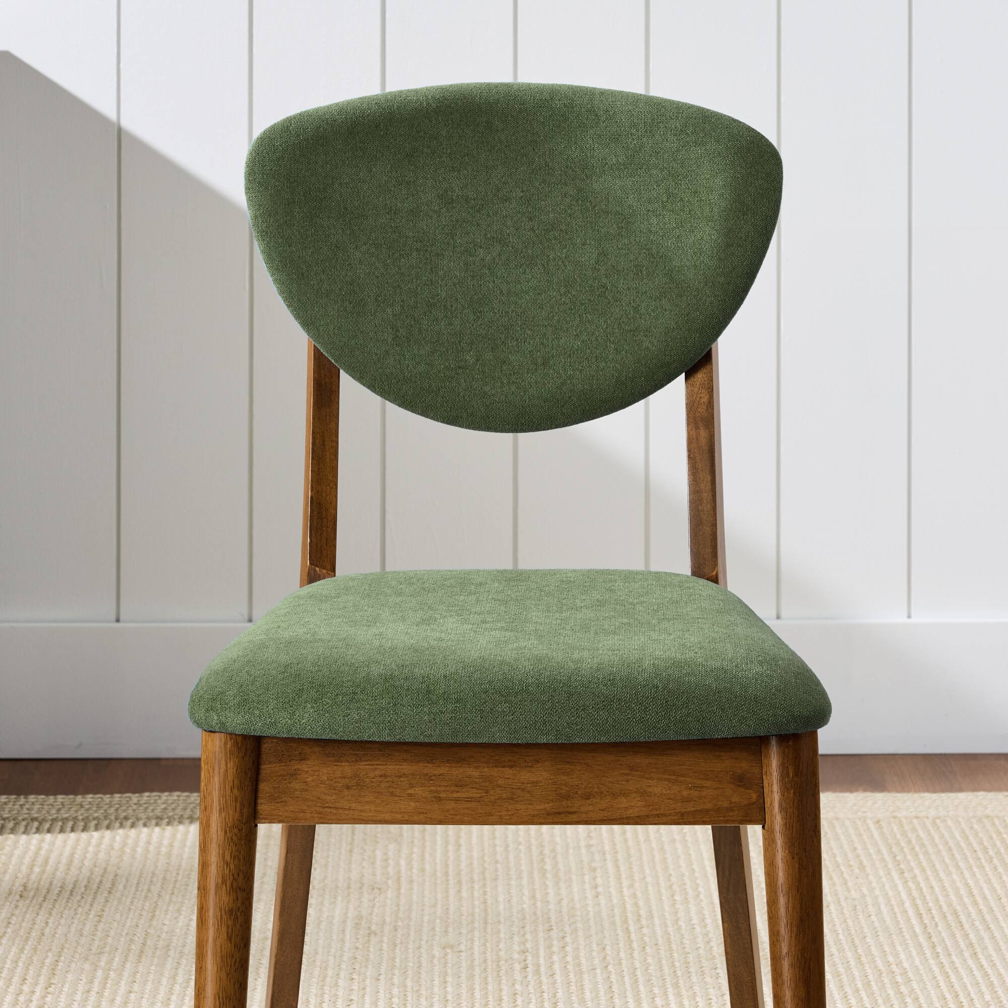 Alt View 2. Best Choice Products - Best Choice Products 2-Piece Mid-Century Modern Wood & Upholstered Dining Chair Set - Walnut/Moss Green - Walnut/Moss Green.
