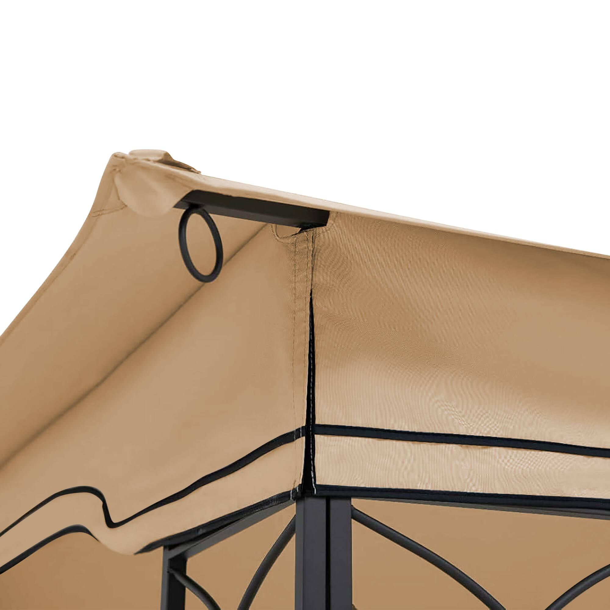 Left. APRILSOUL - 13x10 Ft Patio Double Roof Gazebo Replacement Canopy Top Fabric Khaki.