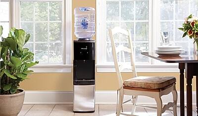 Alt View 4. Primo Water - Deluxe 5 Gal. Hot & Cold Water Dispenser  - Black/Stainless.