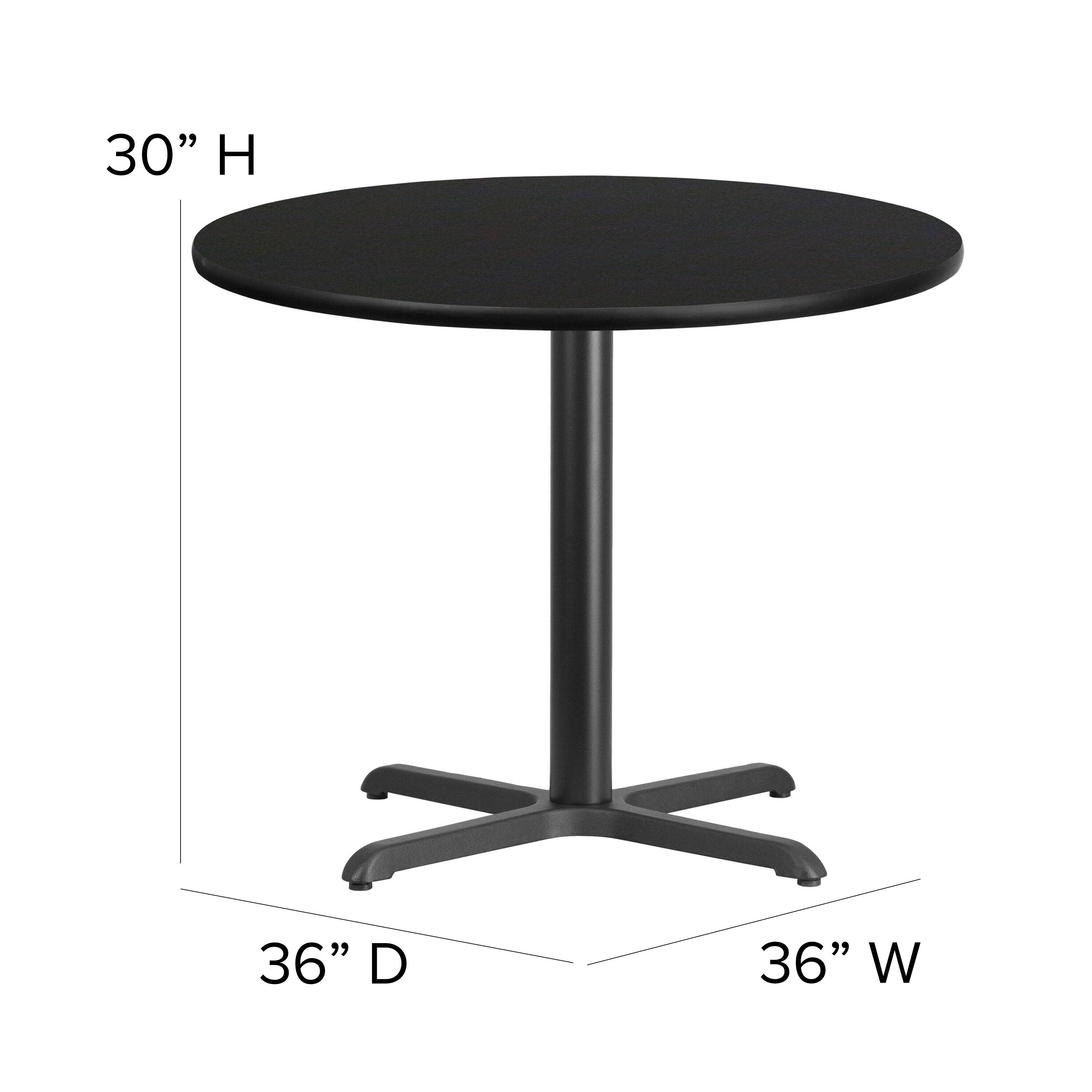 30" H  
36" D  
36" W