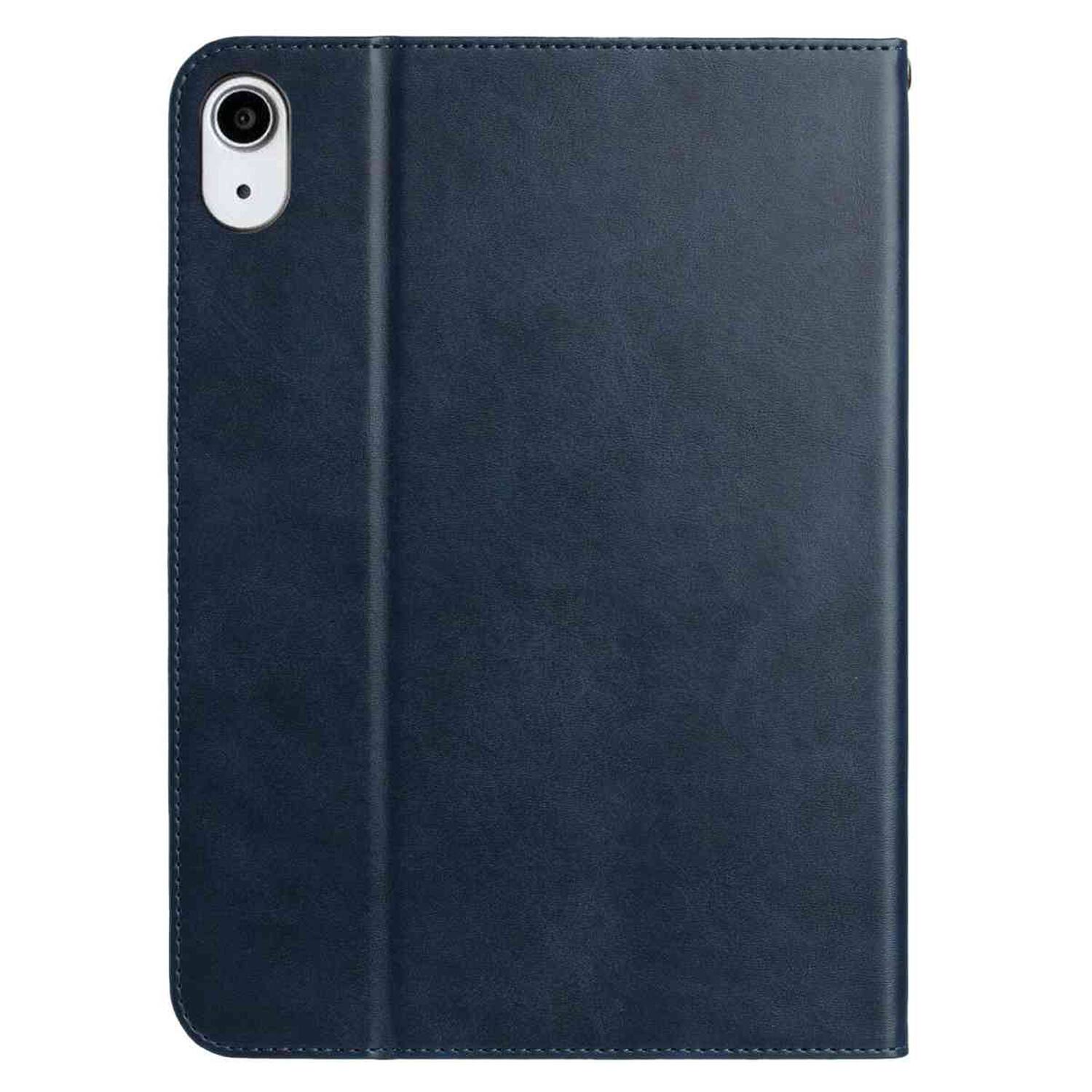 Left. Dteck - Retro PU Leather Folio Case for Apple iPad (A16) 11" 2025/iPad 10th Generation 2022,Shockproof Flip Kickstand Cover - Darkblue.