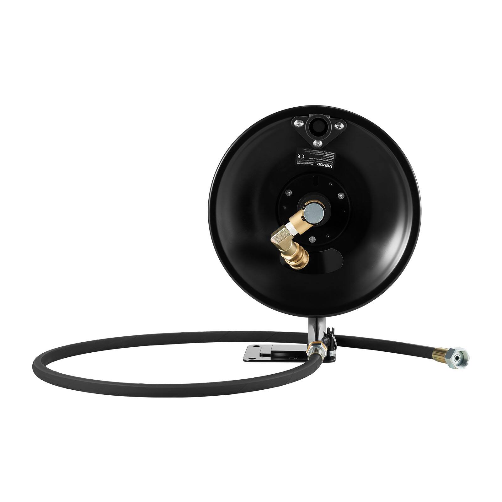 Alt View 5. VEVOR - Pressure Washer Hose Reel, 50 ft x 3/8 inch Heavy-Duty Steel Bracket-Mounted Pressure Hose Reel, Wall/Floor/Truck Mount - Black.