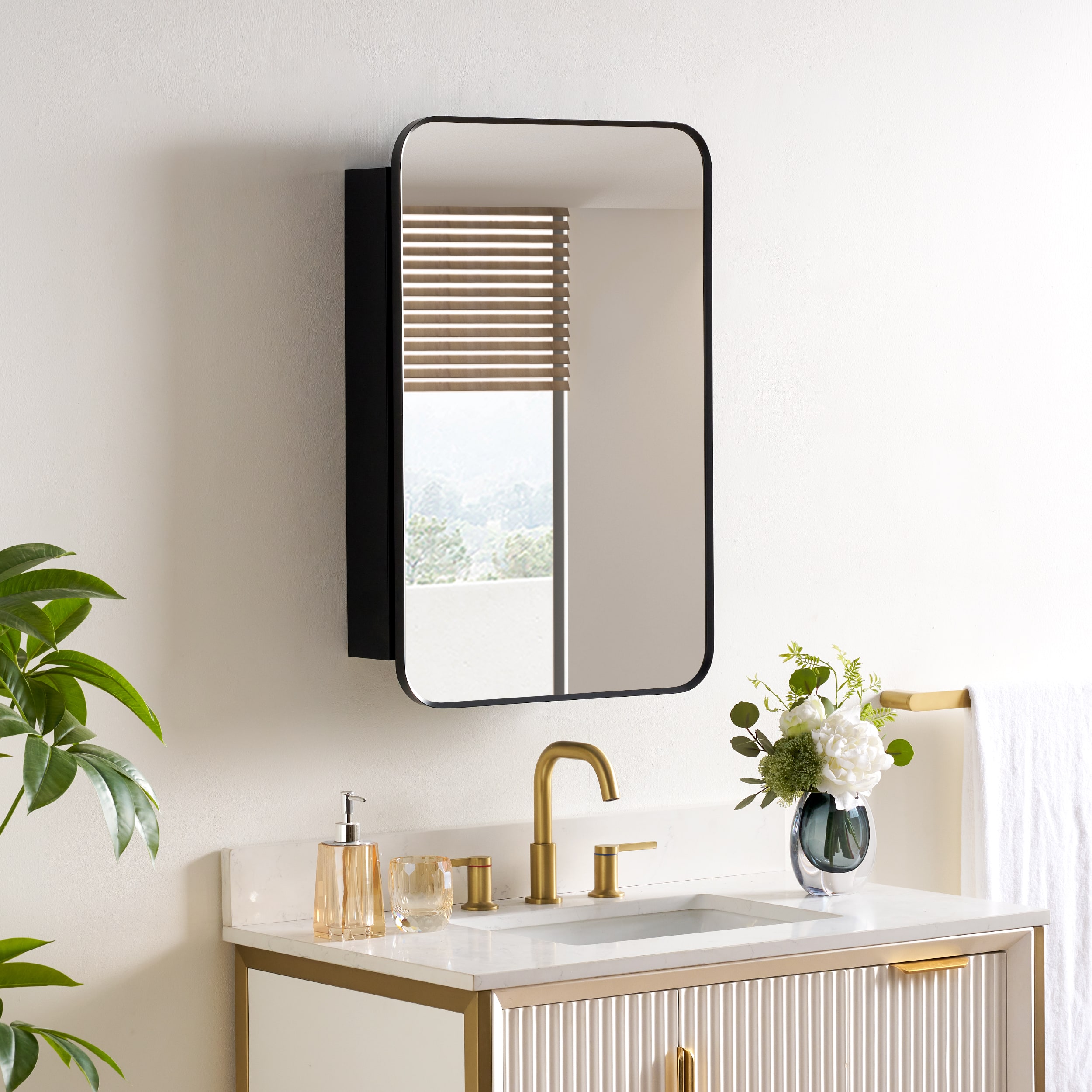 WELLFOR - 20 in. W x 30 in. H Rectangular Aluminum Medicine Cabinet with Mirror, Adjustable Glass Shelves - Black price history on PriceWatchPro