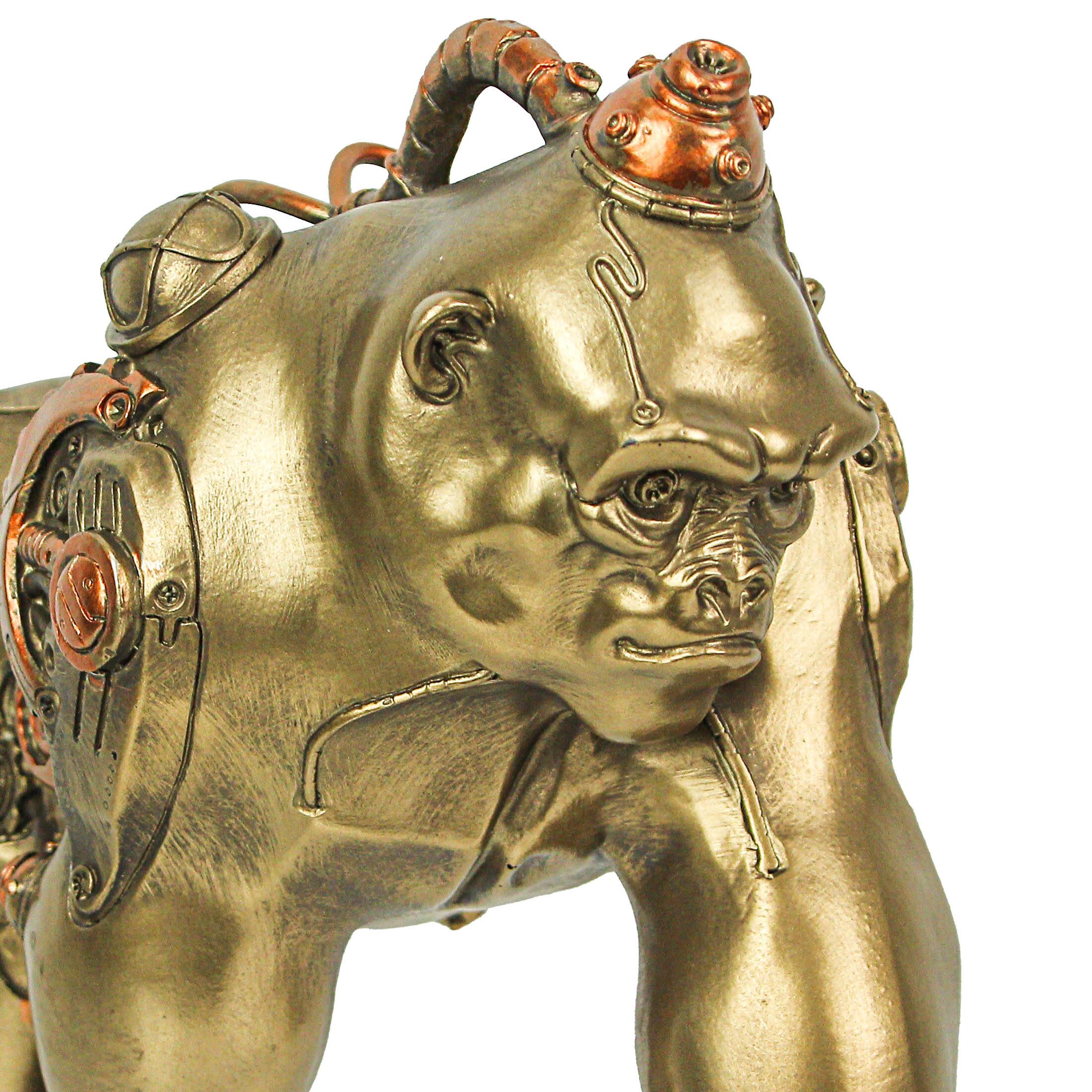 Alt View 1. Zeckos - Resin Bronze Finish Steampunk Gorilla Sculpture Home Decor Statue Figurine Art - Bronze.