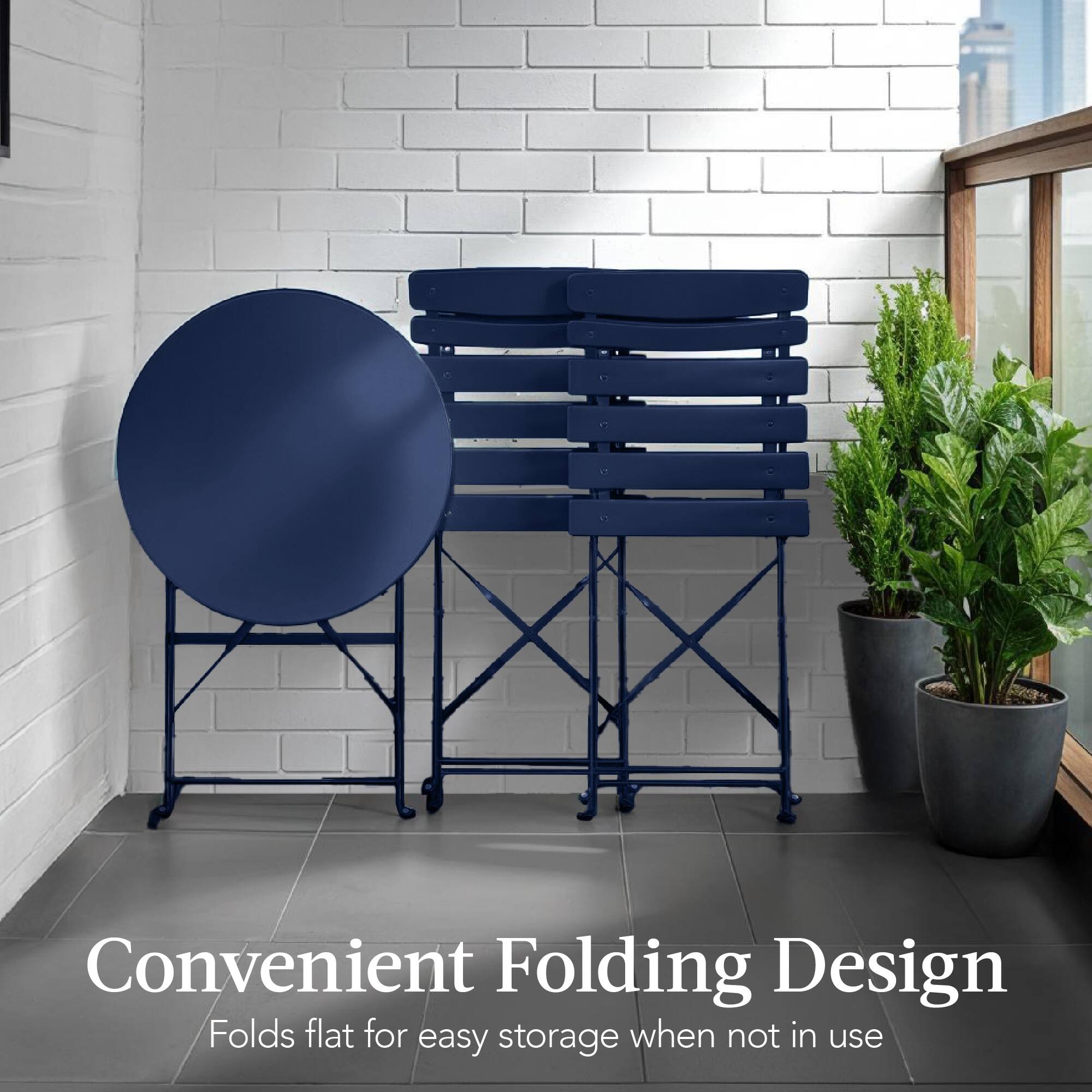 Convenient Folding Design  
Folds flat for easy storage when not in use