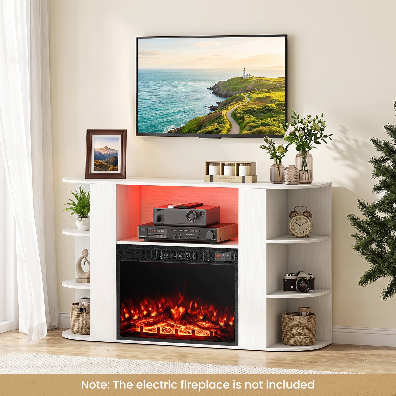 BOOKIES-DANGE  
: 2 1 1   4 X . 4 1 4 i  

Note: The electric fireplace is not included