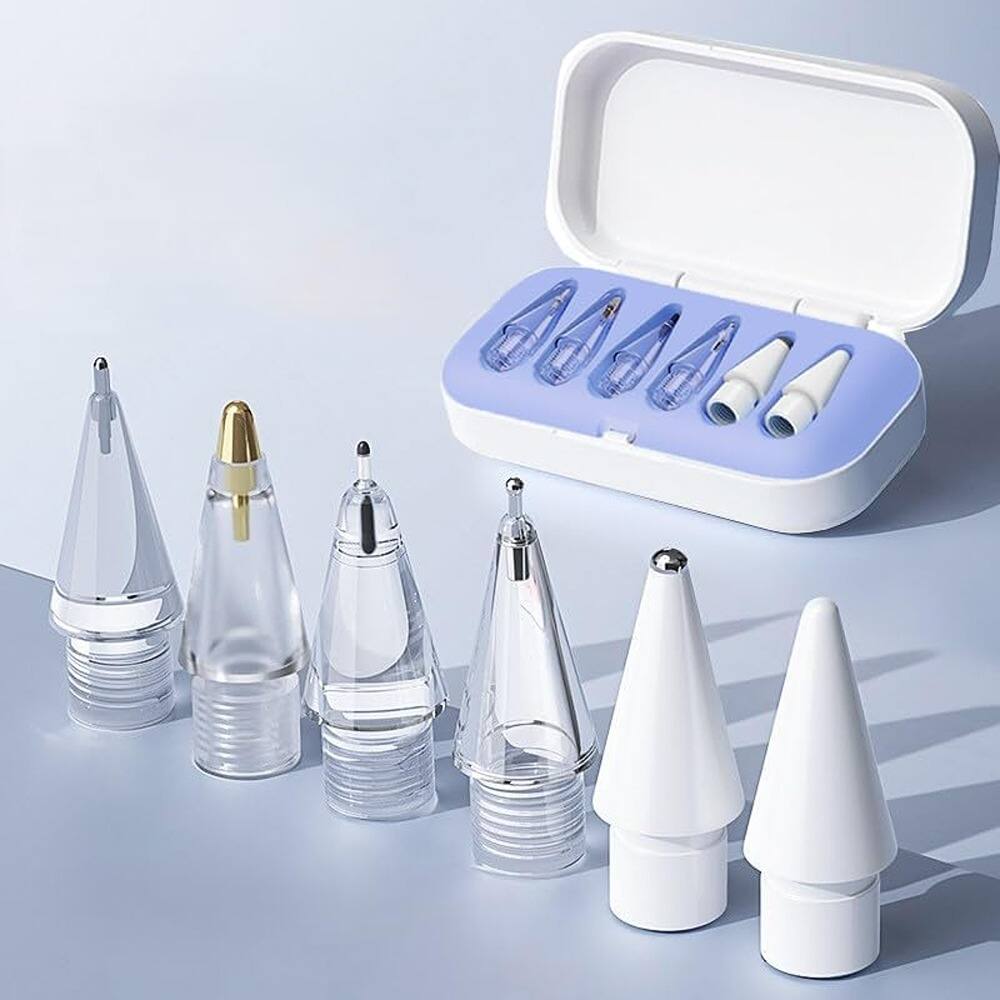 RTMB - Upgraded Pencil Tips Compatible with Apple 2nd 1st Gen USB-C - Clear