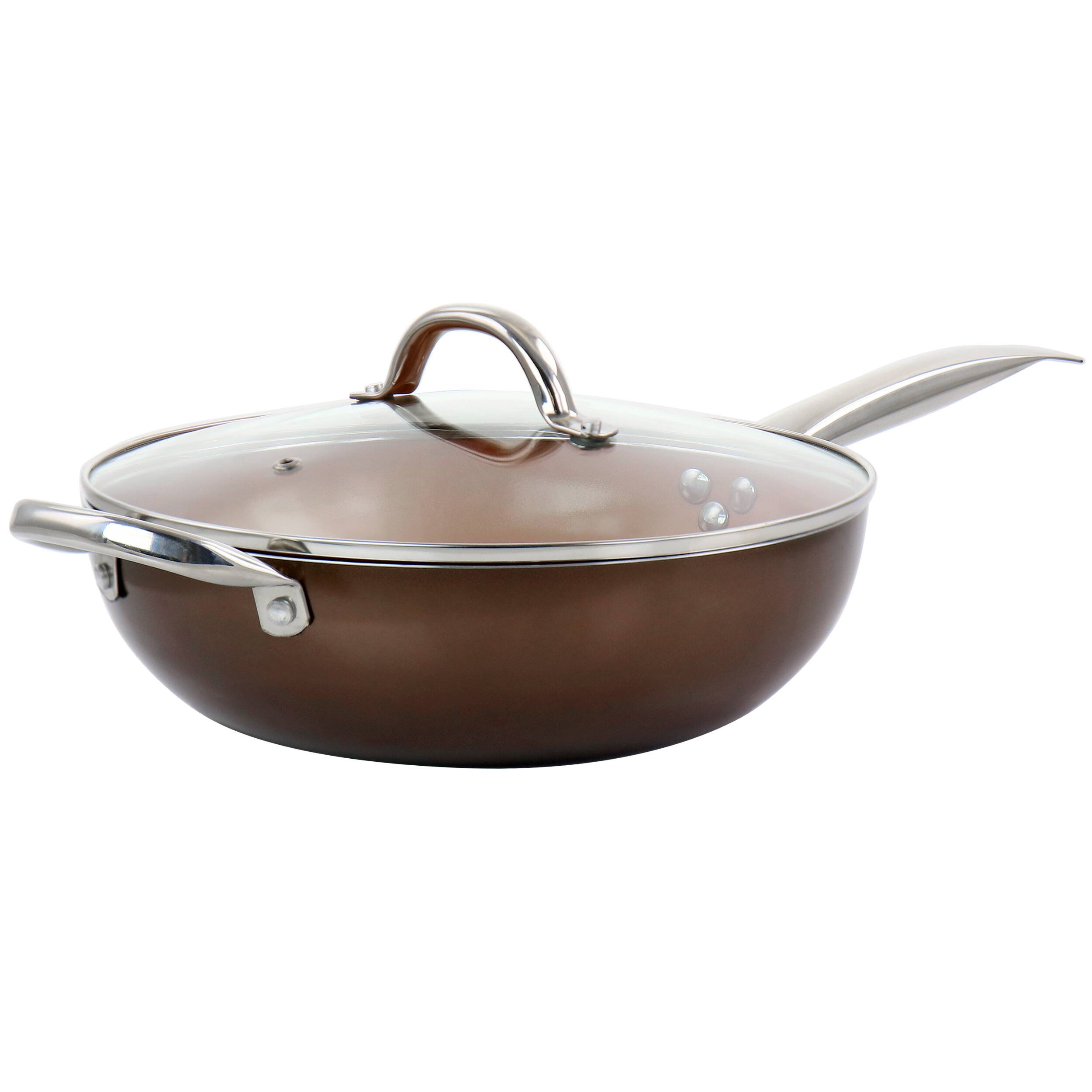 Gibson - Pan Cooking Excellence 3.5 Quart Aluminum Nonstick Saute Pan - Copper