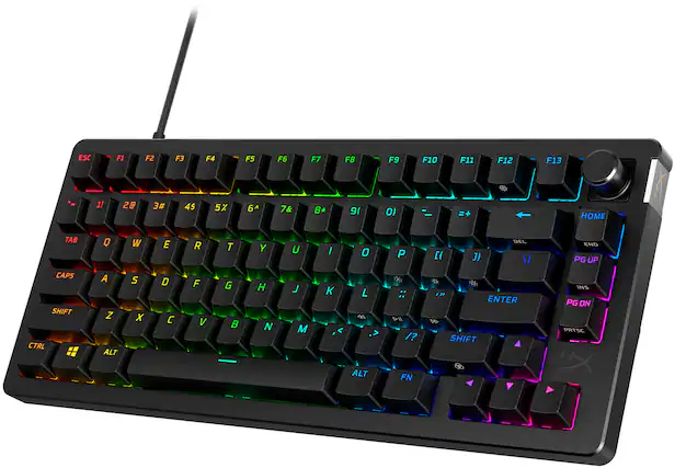 HyperX - Alloy Rise 75 75% Wired Mechanical Linear Switch Gaming Keyboard with RGB Lighting - Black