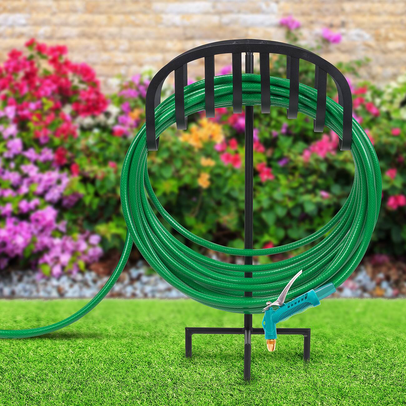 Alt View 3. Sorbus - Sorbus Manger Garden Water Hose Storage, Great for Garden, Lawn, Yard, Decorative Stand with Ground Stakes.
