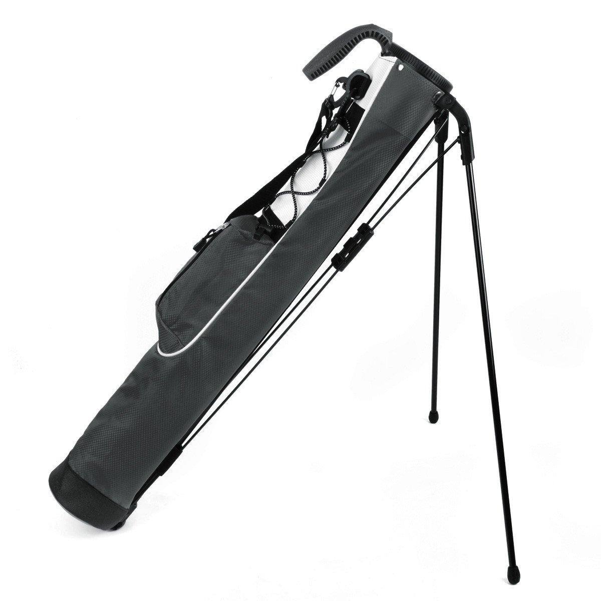 Front. MAGICAL RUBS - Ultra-Light 2-Way Stand Carry Golf Bag 32", 1.95 lb, 6-Club Divider - Slate Grey.