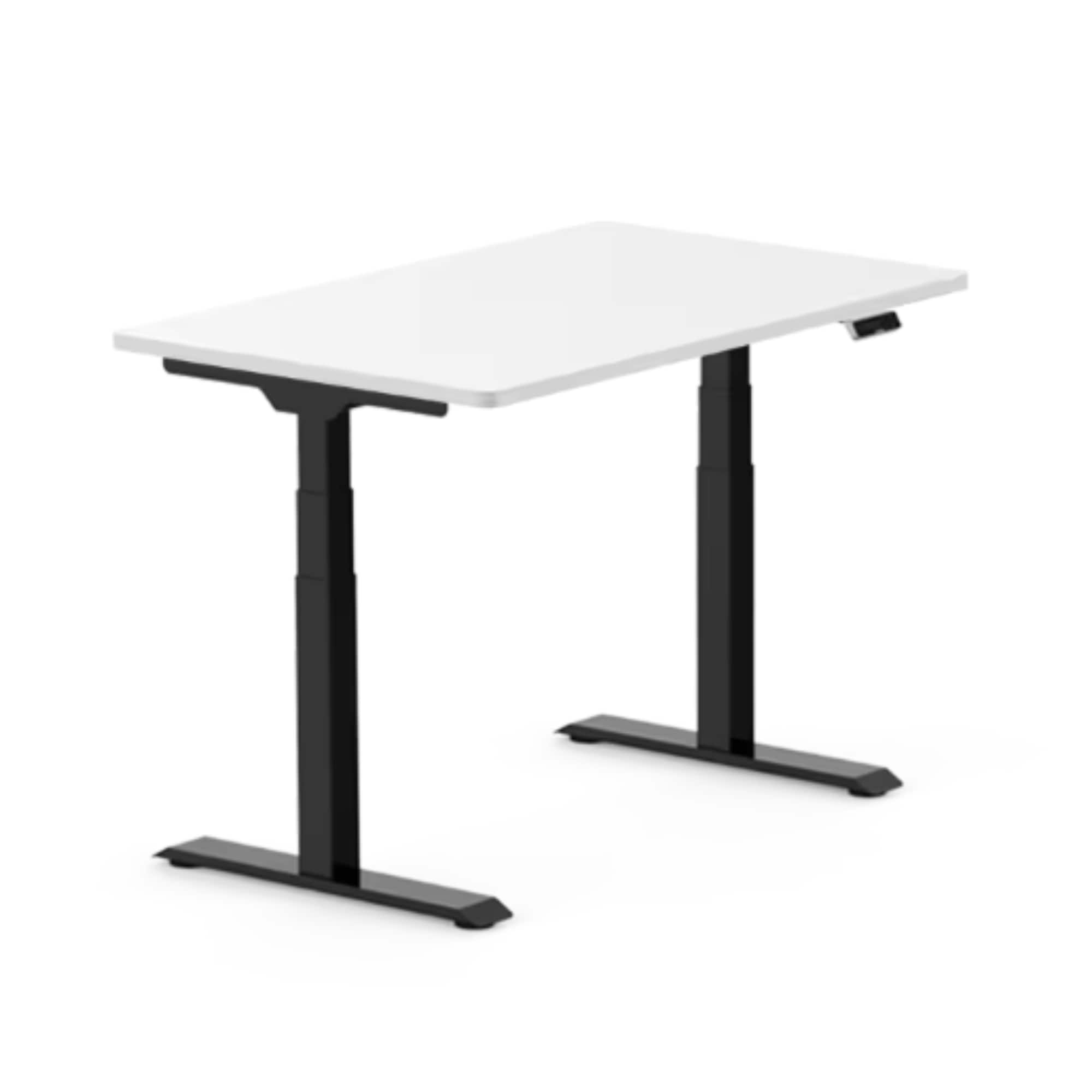 Front. FlexiSpot - FlexiSpot E7 48''W Electric Adjustable Standing Desk Chipboard, White/Black - White.