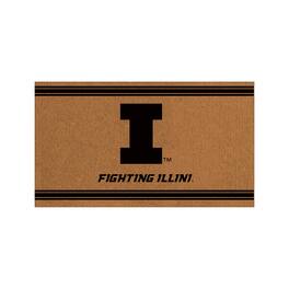 Evergreen Enterprises - Illinois Fighting Illini 28" x 16" Primary Logo Outdoor Coir Entryway Mat - Multicolor