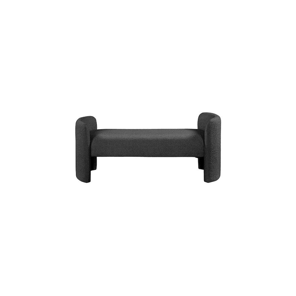 Alt View 3. Meridian Furniture - Peyton Black Boucle Fabric Bench - Black.