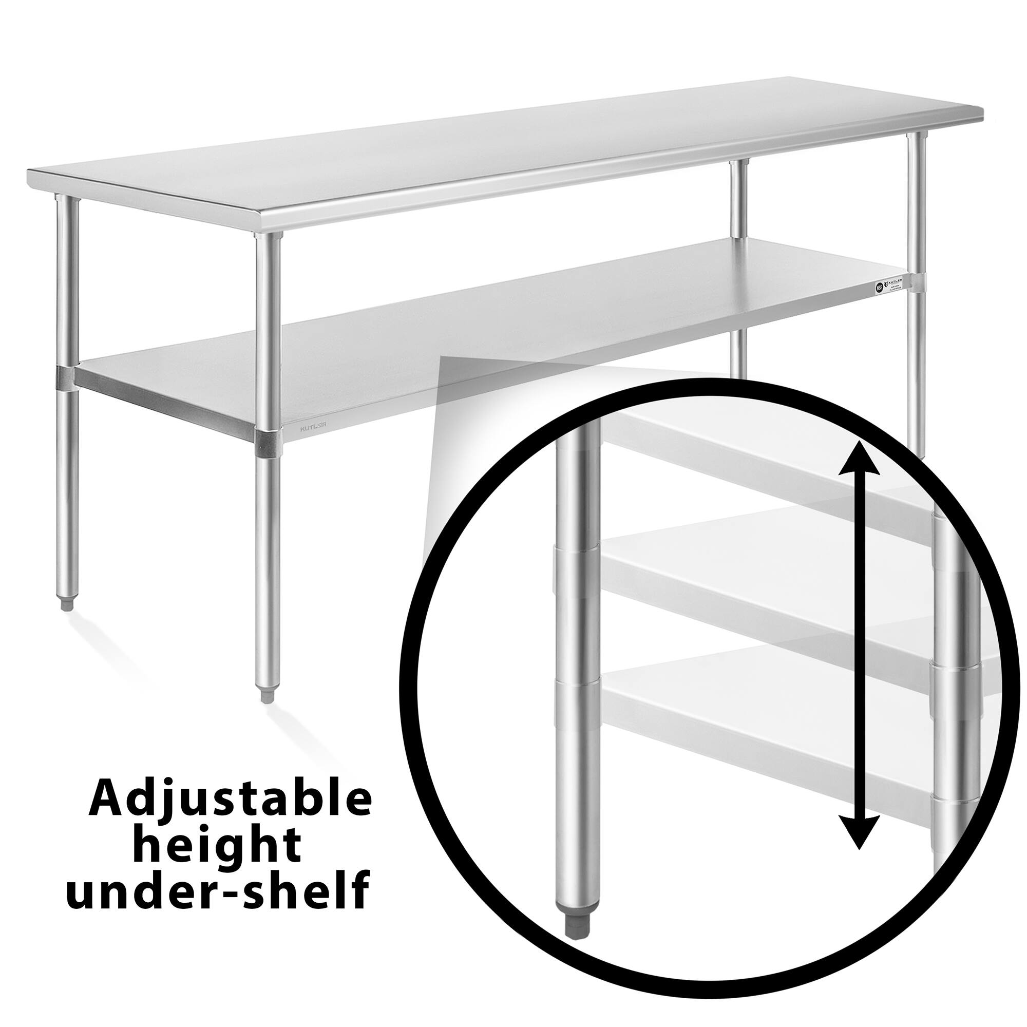 Adjustable height under-shelf