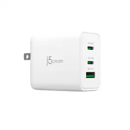 j5create - 65W GaN USB-C 3-Port Charger - White