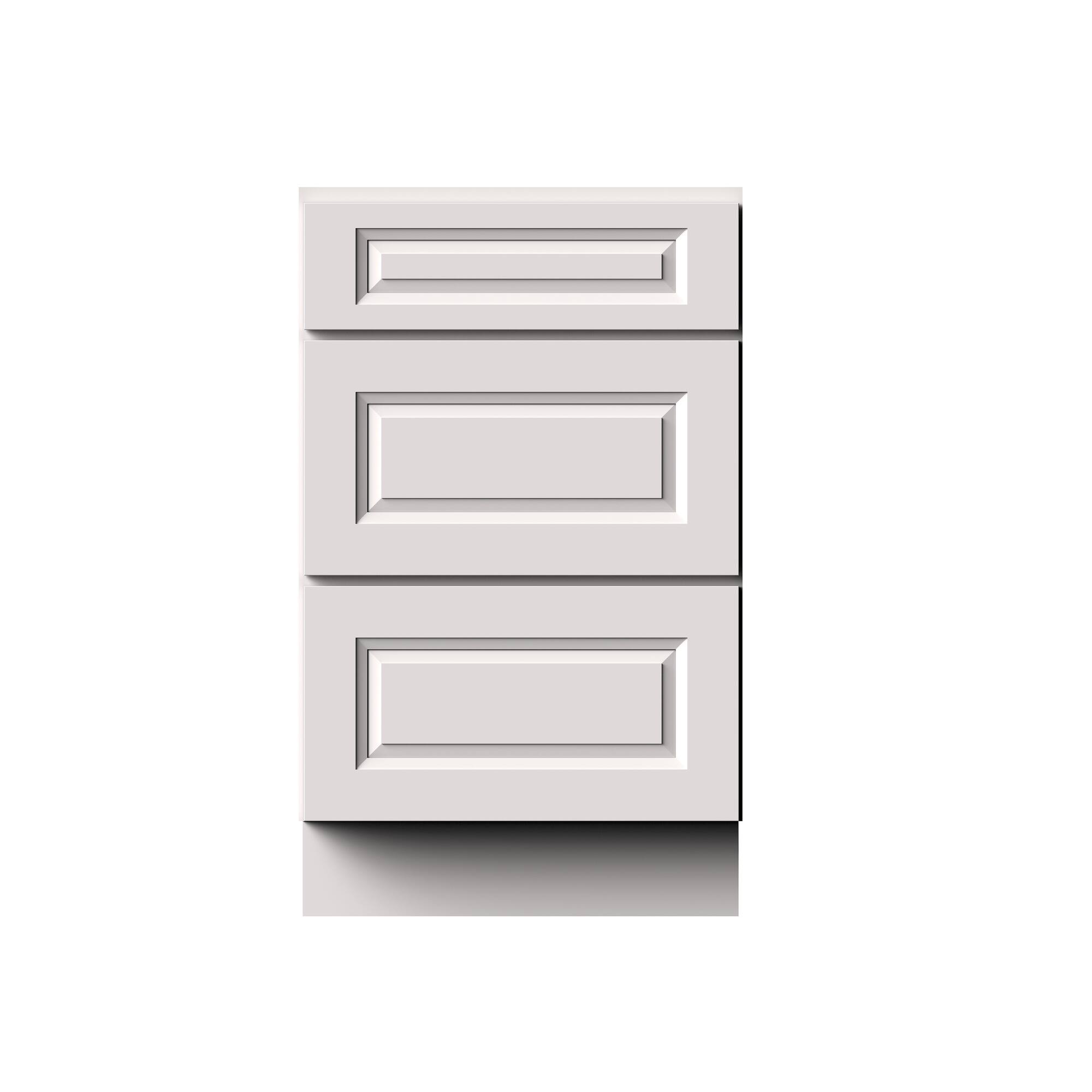 Alt View 1. Boyel Living - 21-in W x 34.5-in H x 24-in D Shaker 3-Drawer Kitchen Base Cabinet with Soft-Close Slides - Glacier White.
