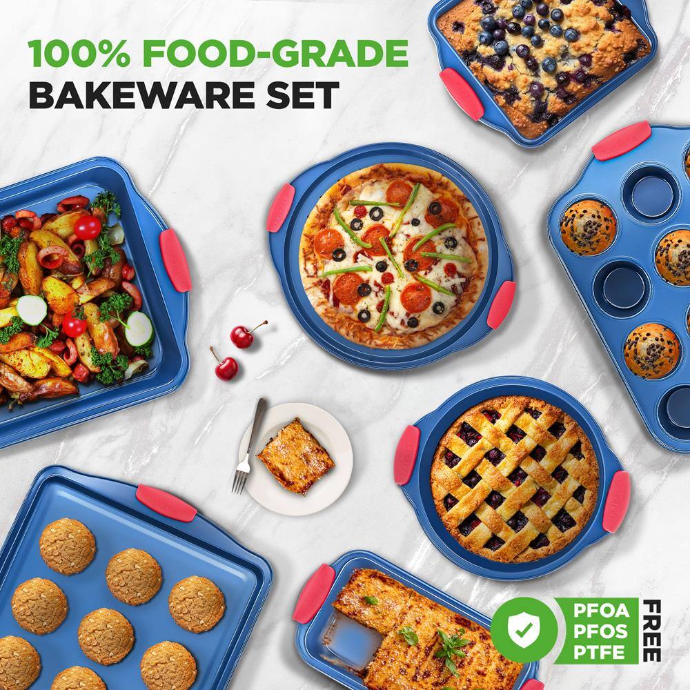 100% FOOD-GRADE BAKEWARE SET

PFOA FREE  
PFOS FREE  
PTFE FREE