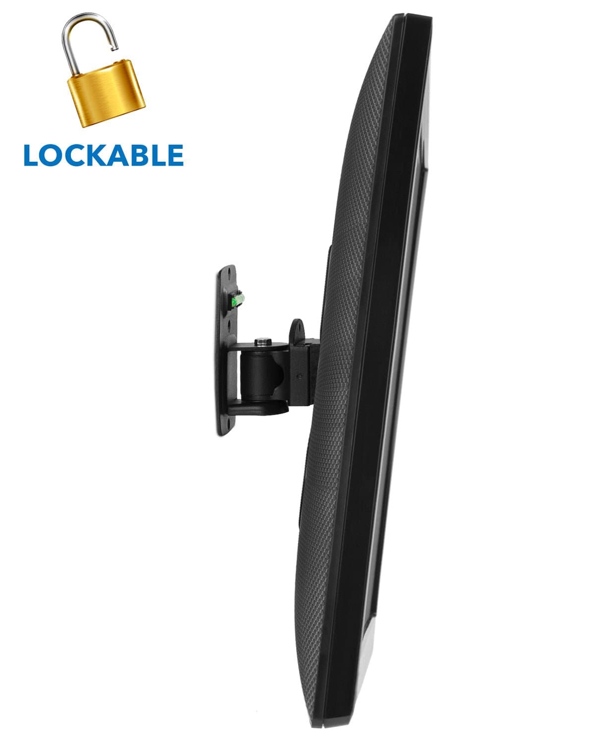 Back. Mount-It! - Lockable Full Motion TV Wall Mount for 19–43" Screens, VESA 400x400, 44lb Capacity, Outdoor-Ready Design - Black.