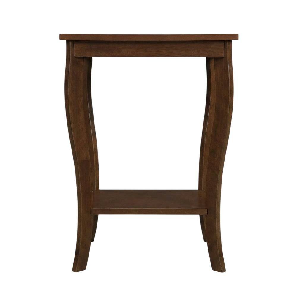 Angle. FurniFact - Espresso Square End Table for Living Room and Bedroom with Modern Design - Brown.