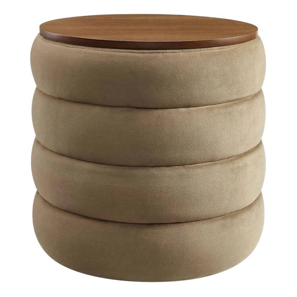 Outdoor Escape - Performance Velvet Round Storage Ottoman, Sturdy Construction, Versatile Use - Gray price history on PriceWatchPro