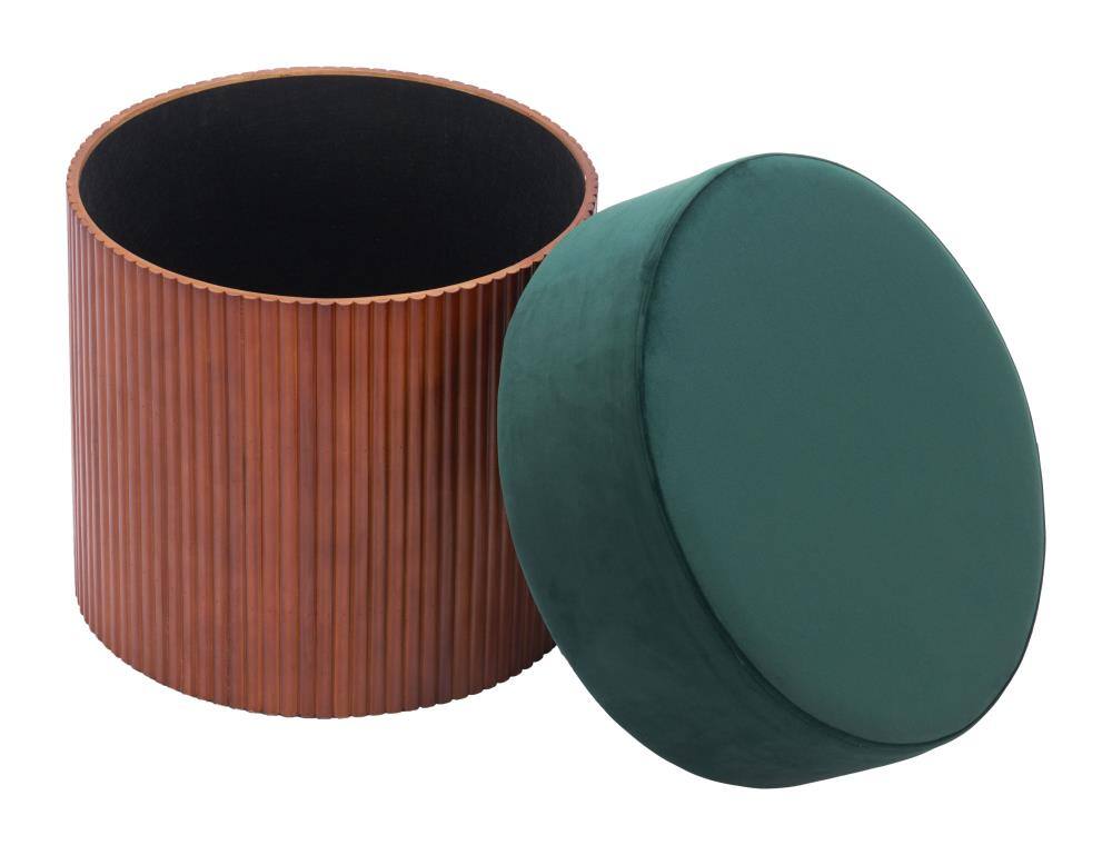 Alt View 1. Hivvago - Boto Storage Ottoman Green - Green.