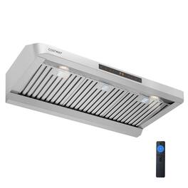Costway - 36 inches - Externally Vented - Under cabinet Range Hood - Silver