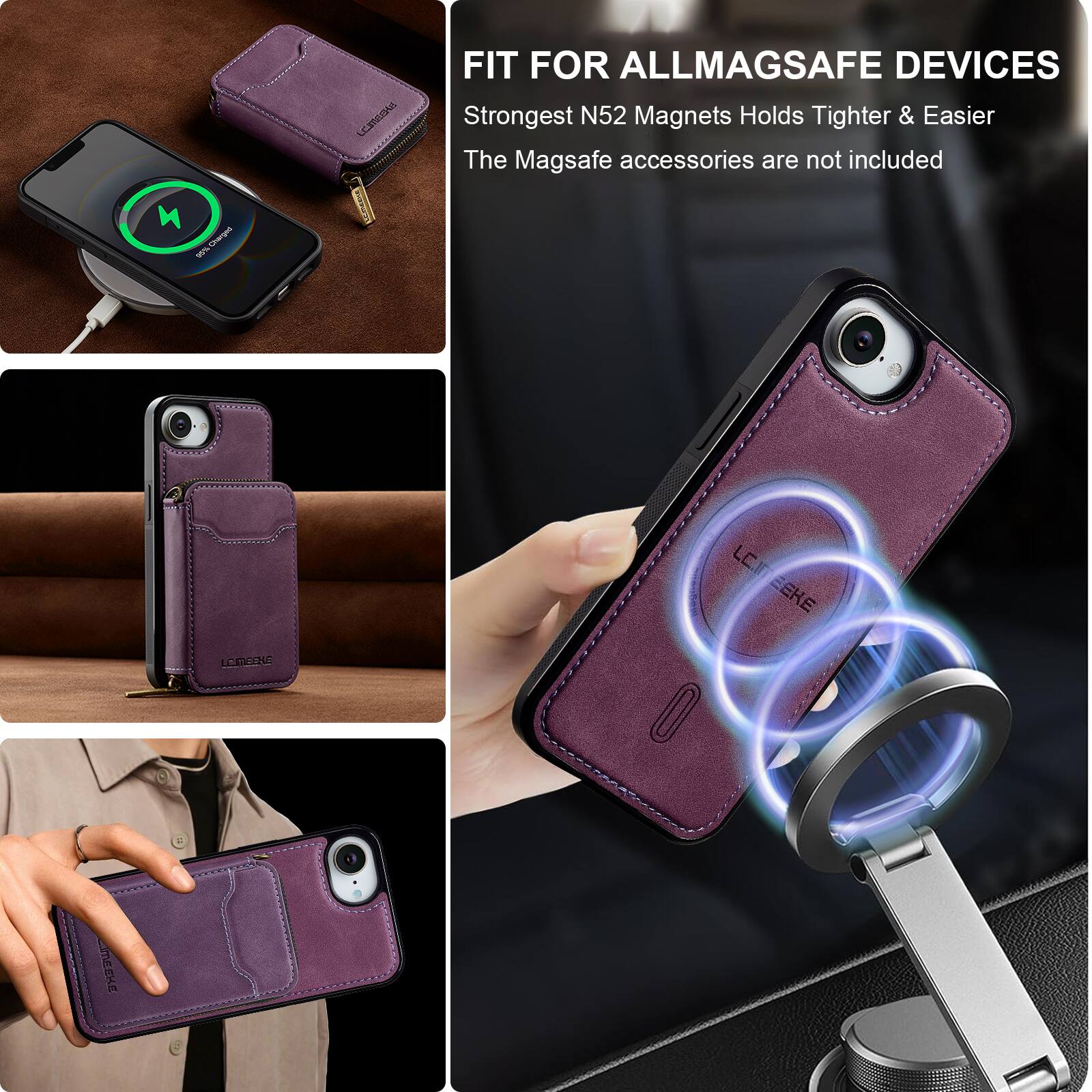 FIT FOR ALL MAGSAFE DEVICES  
Strongest N52 Magnets Holds Tighter & Easier  
The MagSafe accessories are not included