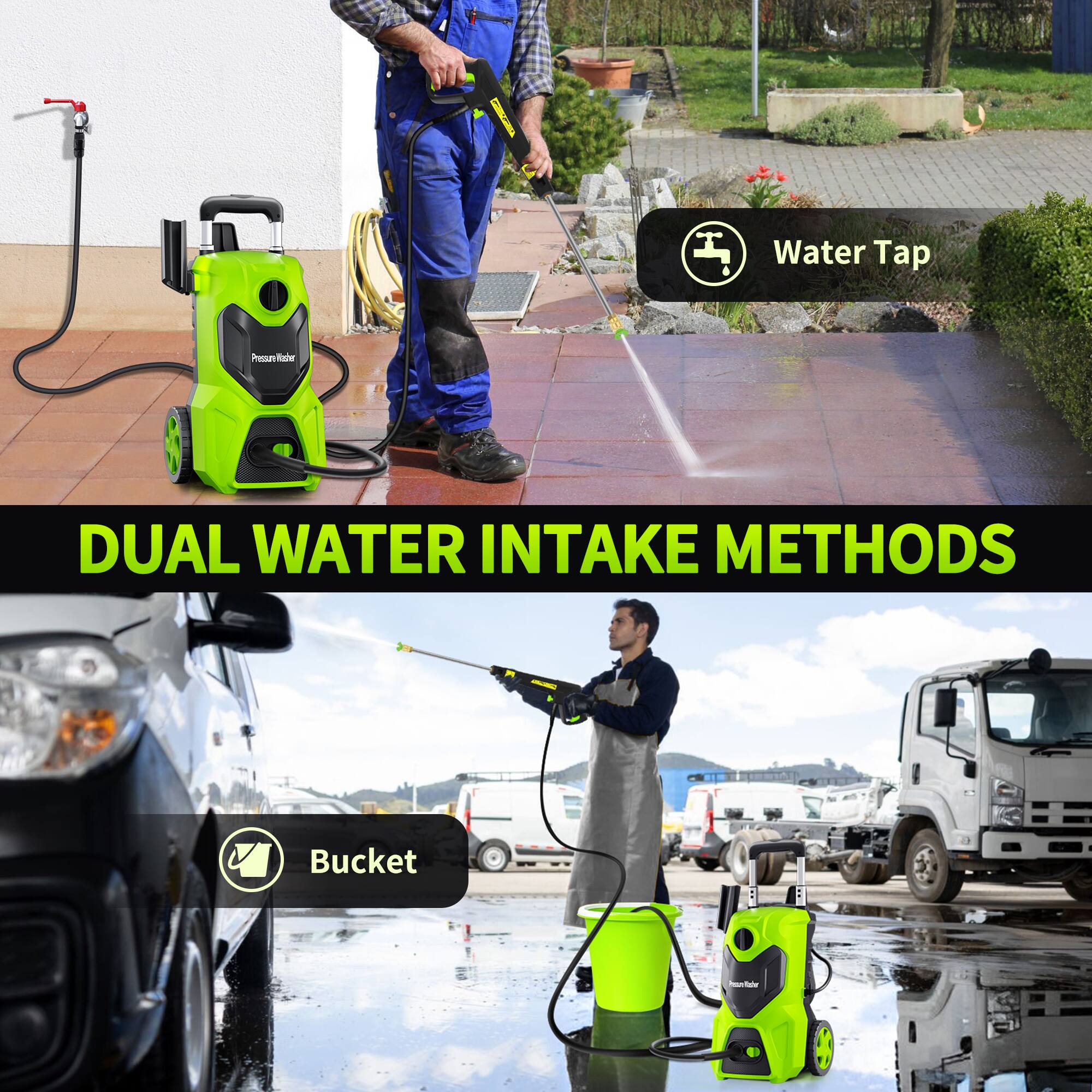 Water Tap, Bucket, DUAL WATER INTAKE METHODS