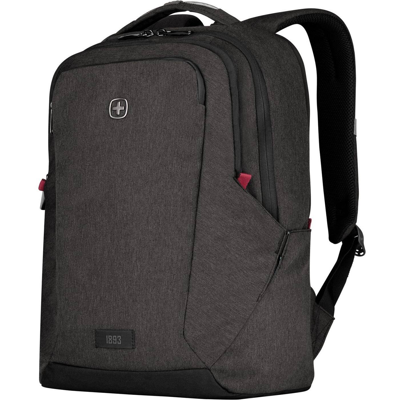 Alt View 5. SwissGear - Wenger MX Professional Carrying Case (Backpack) for 10" to 16" Notebook - Heather Gray - Water Resistant Zipper - Charcoal Gray.