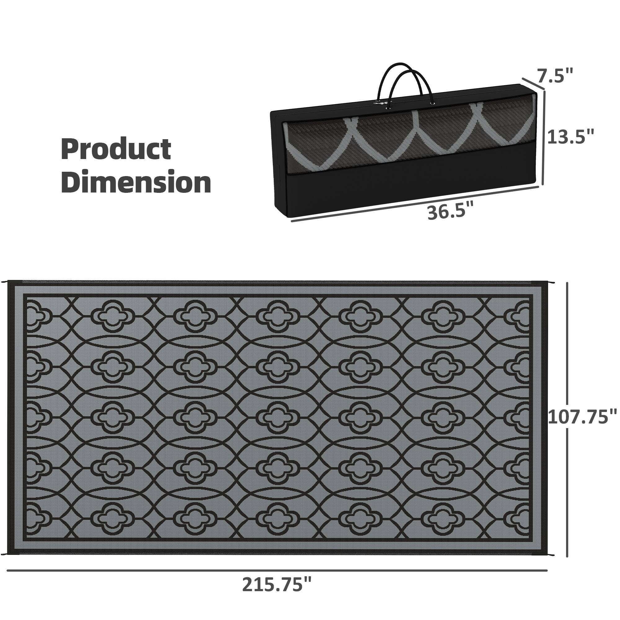Product Dimension: 7.5", 13.5", 36.5", 107.75", 215.75"
