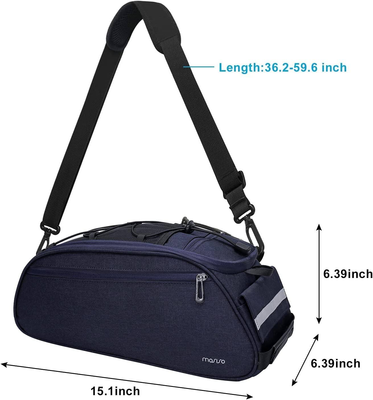 Length: 36.2-59.6 inch  
6.39 inch  
6.39 inch  
15.1 inch