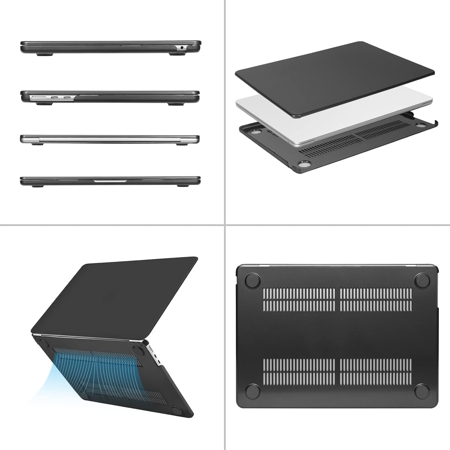 Alt View 1. mosiso - Case for MacBook Air 13 inch M5 M4 M3 M2 A3449 A3240 A3113 A2681 (2022-2026) - Slate Gray.