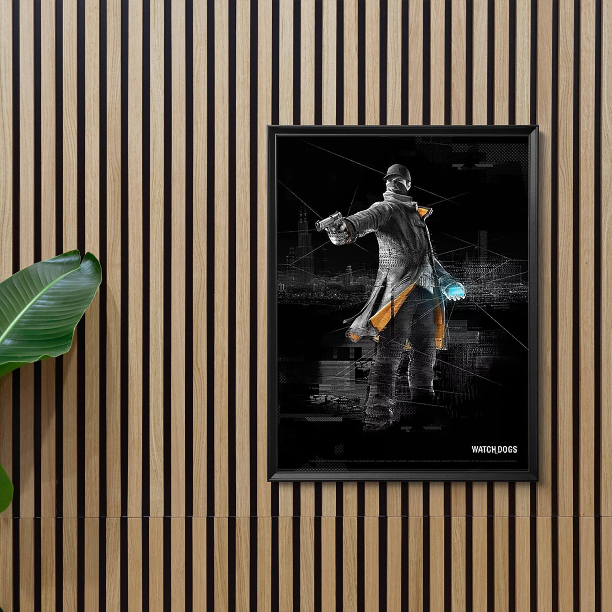 Alt View 1. Ubisoft - Watch Dogs 39"x28" Wall Scroll "Aiden Pearce" - Black.