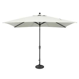 Mondawe - 6.6' x 10' Rectangle Patio Umbrella Push Button Tilt Black Frame - Natural