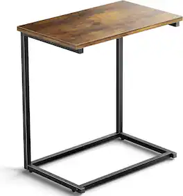Pipishell - C Shaped End Table 27 inches High, Side Table for Couch Slide Under - Fire Cloud Color