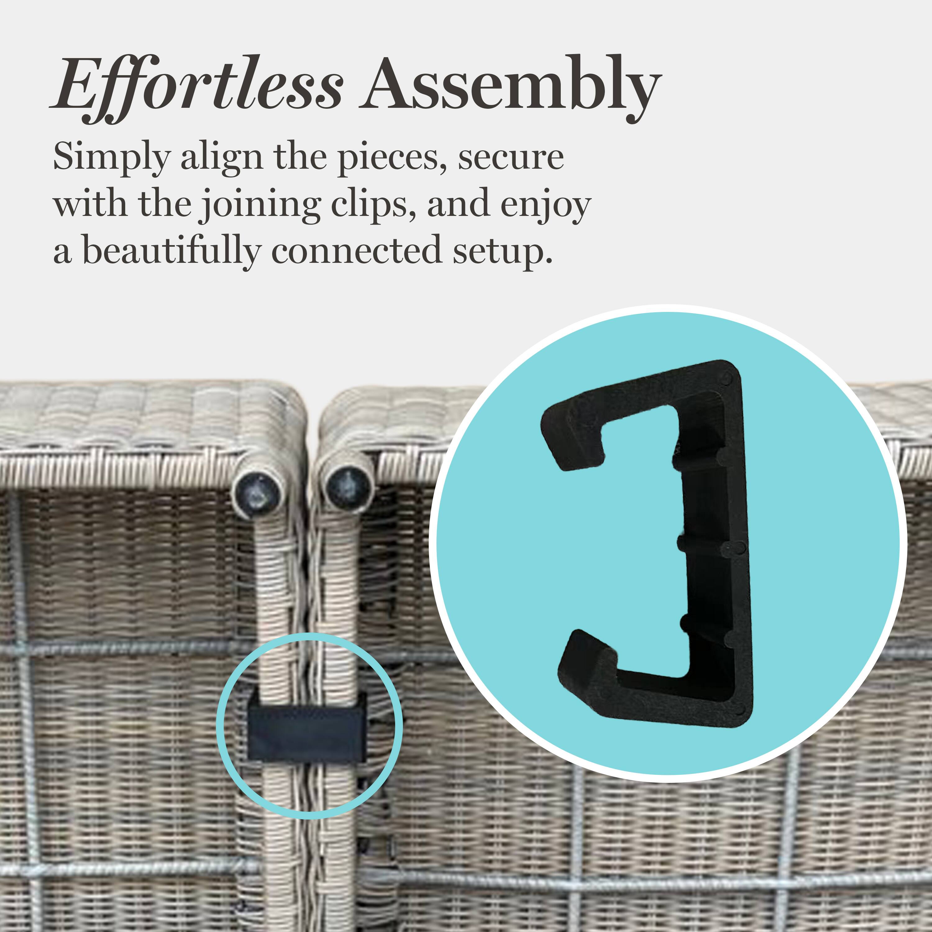 Effortless Assembly

Simply align the pieces, secure with the joining clips, and enjoy a beautifully connected setup.