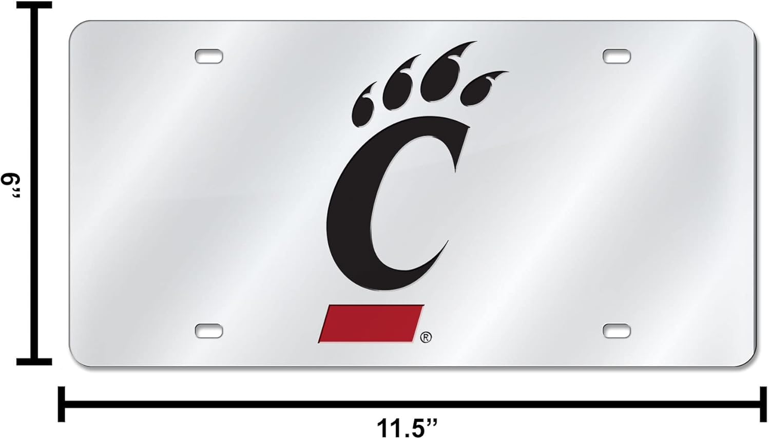 Alt View 1. Rico Industries - Cincinnati Bearcats Mirrored Laser Cut License Plate Laser Tag - Multi.