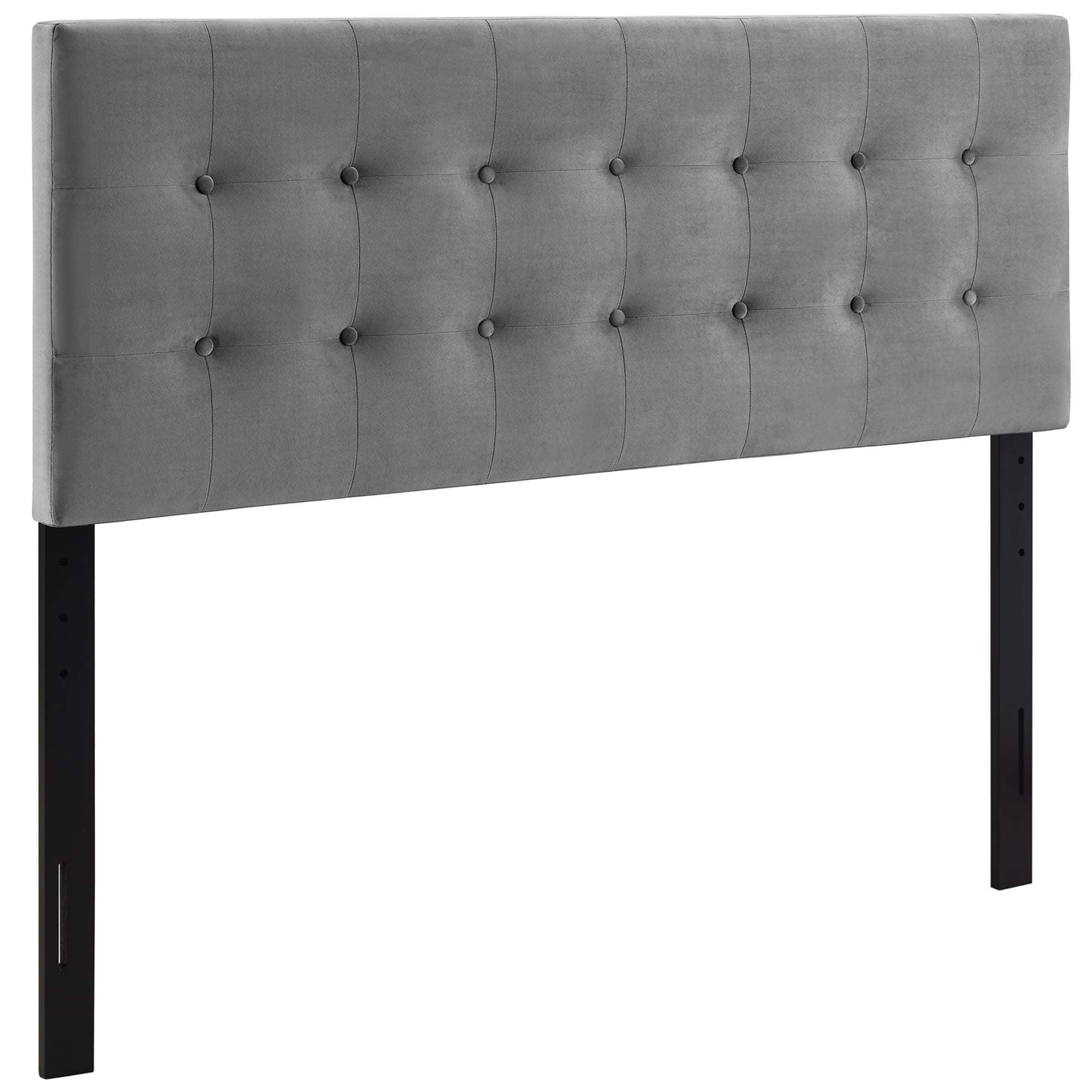 Emily Biscuit Tufted Performance Velvet Full Headboard by Modway - Gray