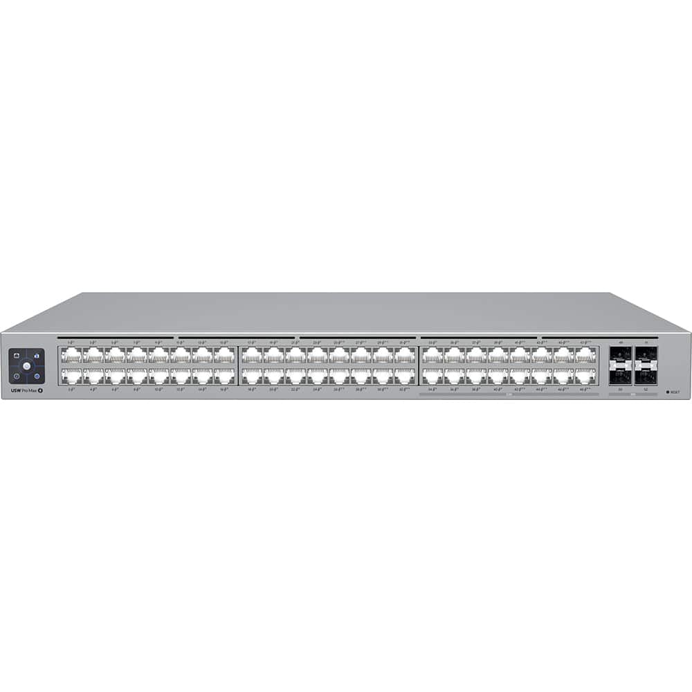 Ubiquiti - Pro Max 48 48-Port 2.5G/1G PoE++ Compliant Managed Network Switch USW-Pro-Max-48-PoE - Gray