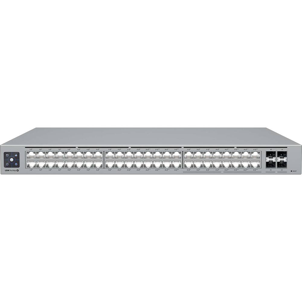 Front. Ubiquiti - Pro Max 48 48-Port 2.5G/1G PoE++ Compliant Managed Network Switch USW-Pro-Max-48-PoE - Gray.