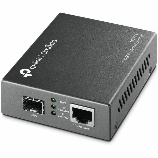 TP-Link - Omada MC420L Omada 10G Multi-Gigabit SFP Media Converter - 1 x Network (RJ-45) - Single-mode, Multi-mode - 10 Gigabit - Unknown