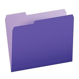 Pendaflex - Recycled File Folder, 1-Tab, Assorted, Letter Size, 100/Box - Violet