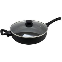 Oster - Ashford 5 Quart Aluminum Sauté Pan with Tempered Glass Lid - Black