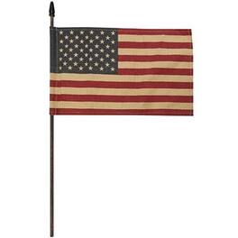 BreeBe - Teastained USA Flag Pick 18" (10.5" x 6.75" flag) - Multicolor