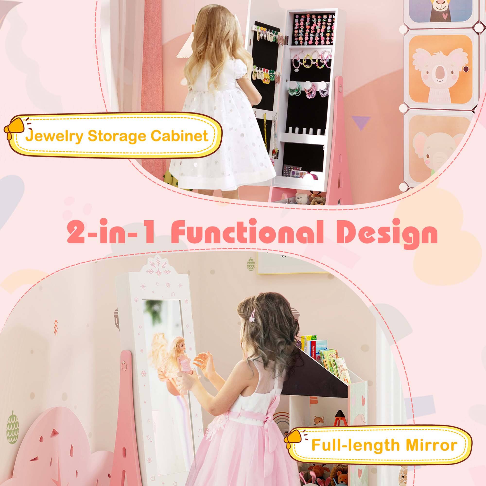 Jewelry Storage Cabinet  
2-in-1 Functional Design  
Full-length Mirror