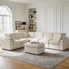 Front. KERDOM - 6-7 Seater Oversized Sectional Sofa for Big Family, Fabric Modular U Shaped Sofa Cloud Corner Couch with Storage Ottoman - Beige.