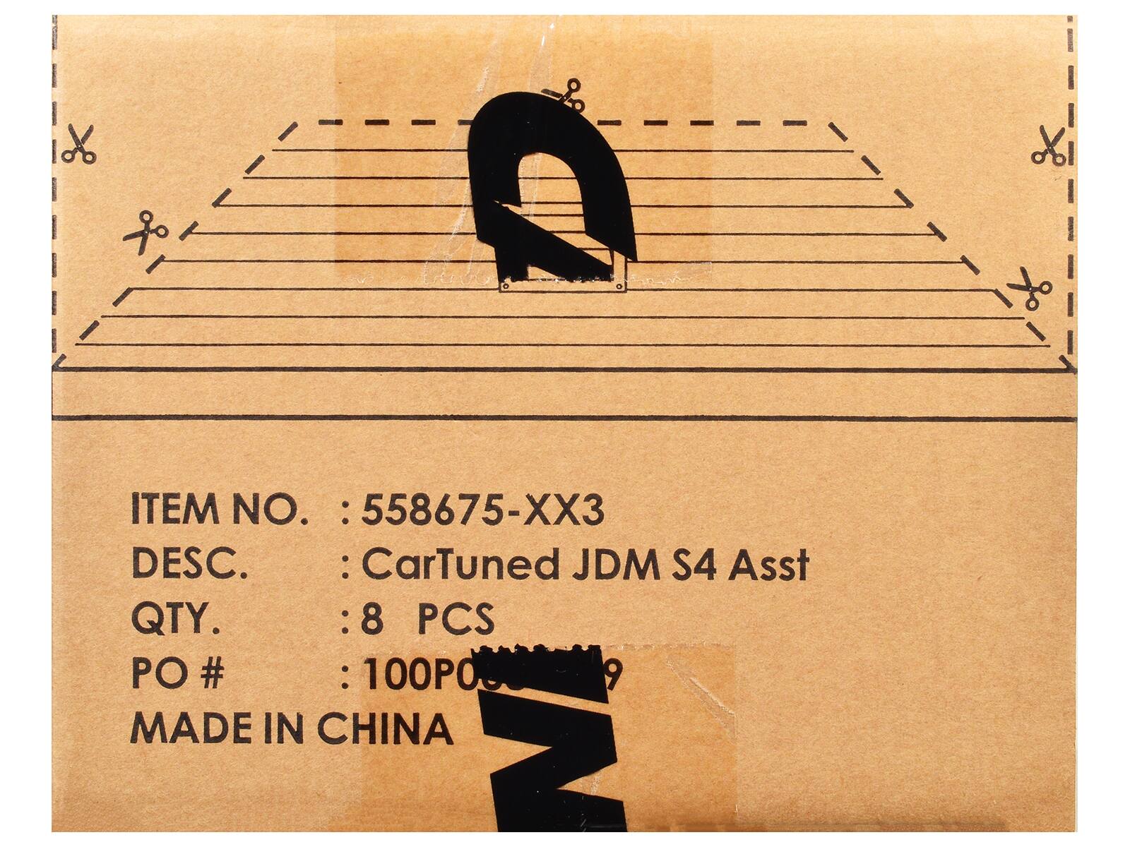 ITEM NO. : 558675-XX3  
DESC. : CarTuned JDM S4 Asst  
QTY. : 8 PCS  
PO # : 100PO 9  
MADE IN CHINA