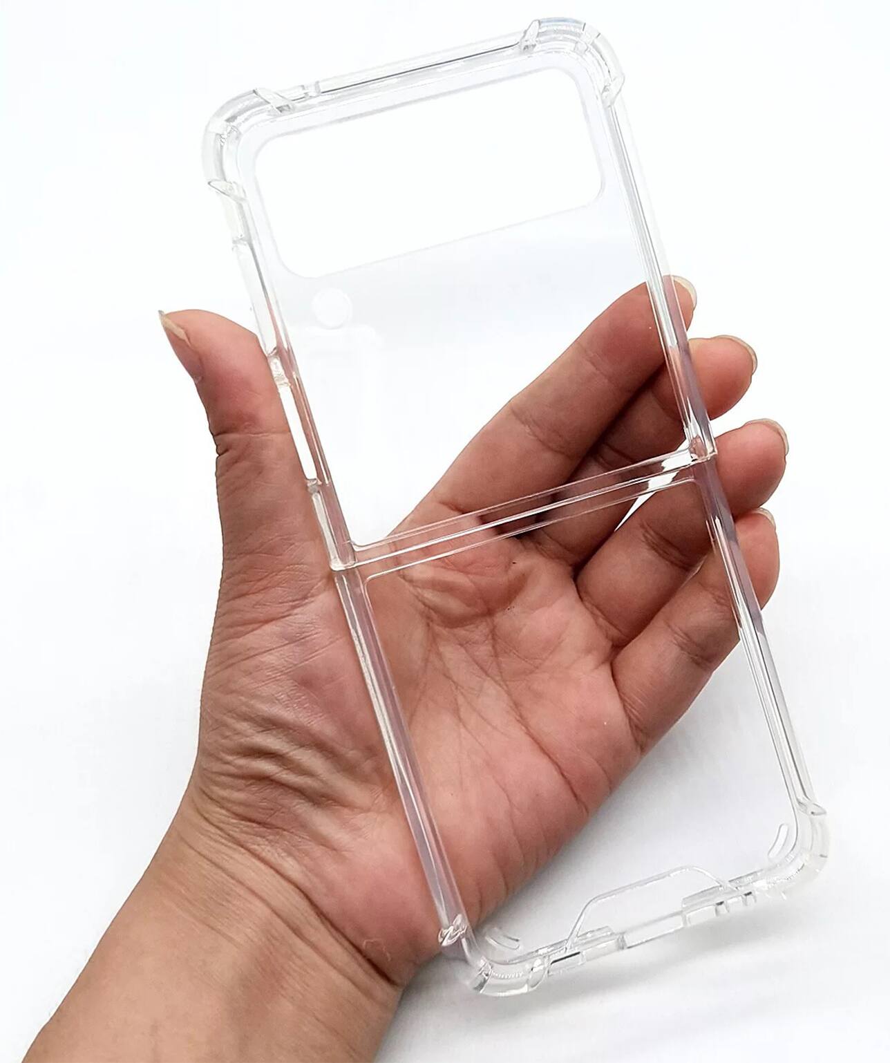 Alt View 3. Nakedcellphone - Clear Case for Samsung Galaxy Z Flip3 - Clear.